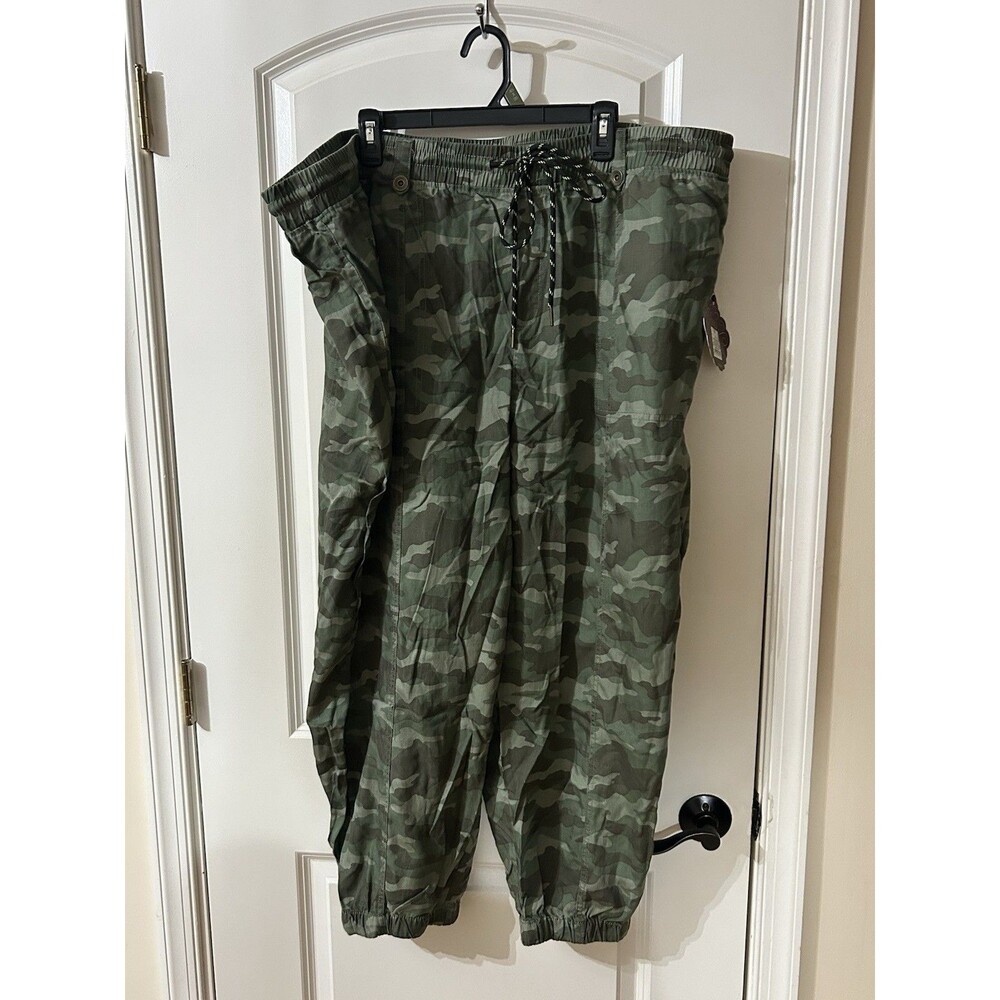 Knox Rose Women’s 3X Green Jogger Pullon Drawstring Camo Lyocell NWT $30 - Picture 2 of 10